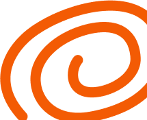 A graphic of an orange spiral